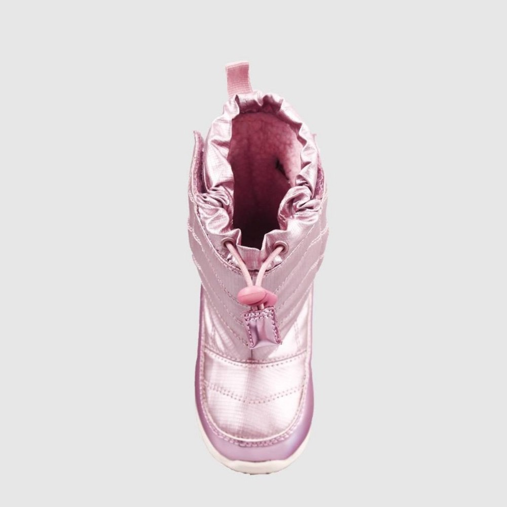 Girls Snow Boot Pink Metallic Winter Cozy Shoe NEW - Picture 3 of 6